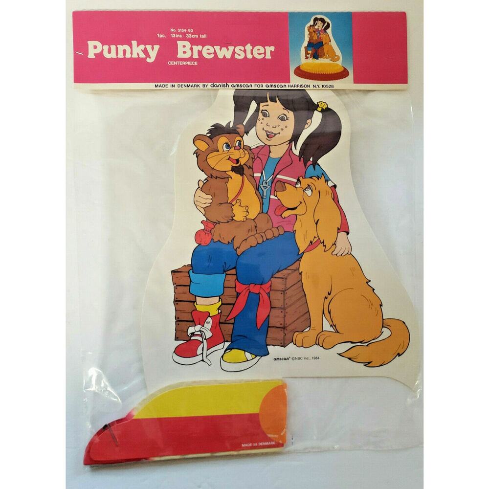 Punky Brewster Centerpiece Danish Amscan 1984 Rare Brand New Sealed Package U172